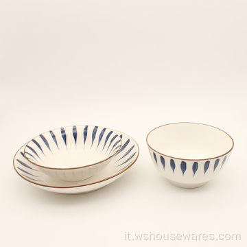 12pcs set di stoviglie in porcellana ceramica popolare